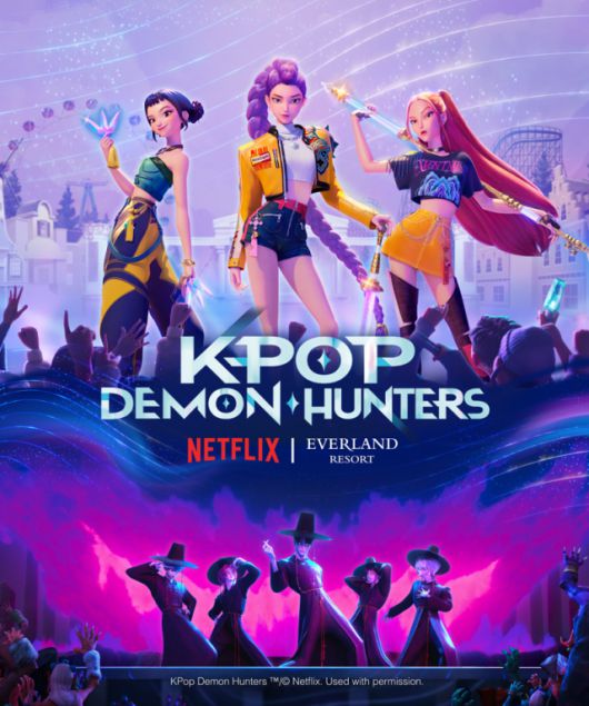 26일부터 에버랜드에는 세계적으로 인기를 끌고 있는 넷플릭스 애니메이션 '케이팝 데몬 헌터스'의 테마존이 오픈한다. [사진=에버랜드]
