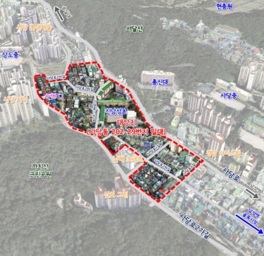 동작구 사당동 202-29번지 일대 모아타운 위치도 [사진=서울시]