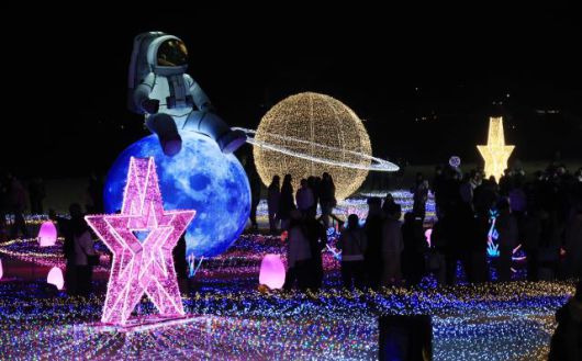 The Haeundae Light Festival is taking place at Haeundae Beach on Dec. 7, 2025. Yonhap