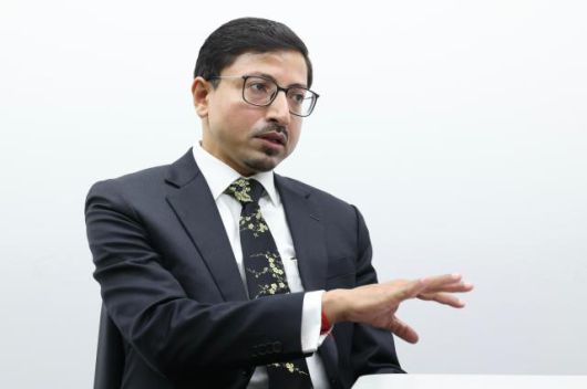 H.E. Gourangalal Das, Ambassador of India to South Korea, speaks during an interview with AJP at the Aju Newsroom on Jan. 16, 2026. AJP Yoo Na-hyun