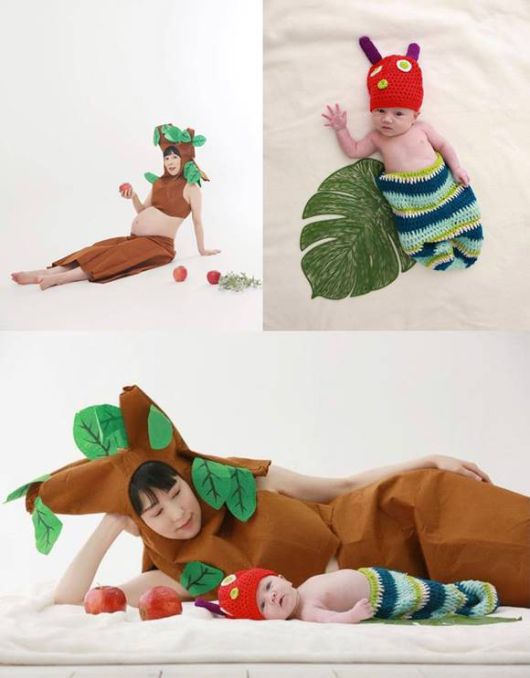 사유리가 아들과 찍은 나무와 열매 콘셉트 사진을 올렸다. /사유리 SNS