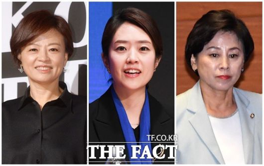 고 박원순 전 서울시장 성추행 피해자에게 '피해호소인'으로 지칭했던 민주당 진선미·고민정·남인순(왼쪽부터) 의원이 18일 박영선 서울시장 후보 선거 캠프를 떠났다. /더팩트 DB