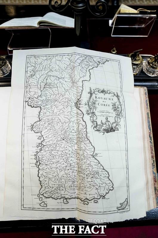 스페인 상원 도서관에 소장된 '조선왕국전도'. /뉴시스