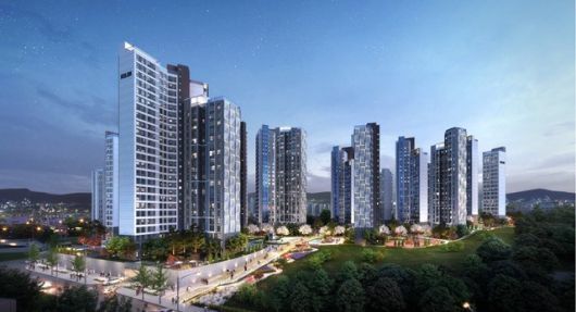 HDC현대산업개발은 월계 동신아파트 재건축 조합에 사업촉진비 4500억 원을 약속했다. 사진은 코오롱글로벌이 제시한 월계 동신아파트 조감도. /코오롱글로벌 제공