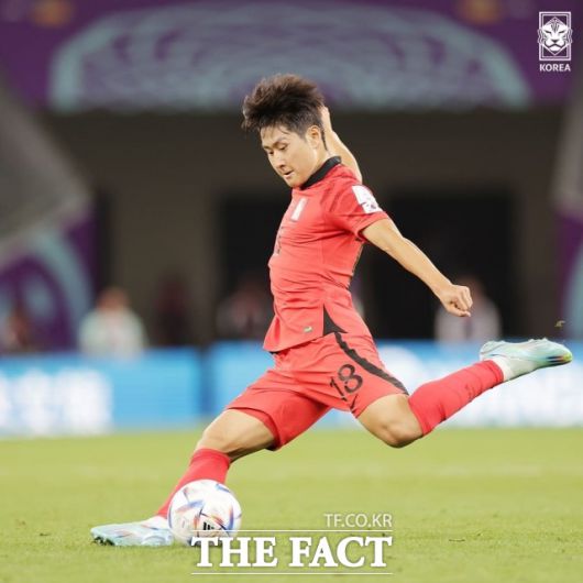 이강인은 가나전에서 후반 교체로 들어가 1분 만에 조규성의 추격골을 도왔다. /대한축구협회