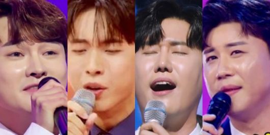 진해성과 재하는 '전국트롯체전', 박서진은 '나는 트로트 가수다' '나상도는 '트롯신이 떴다', 안성준은 '트로트의 민족'에 출연한 바 있다. 왼쪽부터 박서진 재하 신성 진해성. /TV조선 '미스터트롯2', MBN '불타는 트롯맨' 캡처