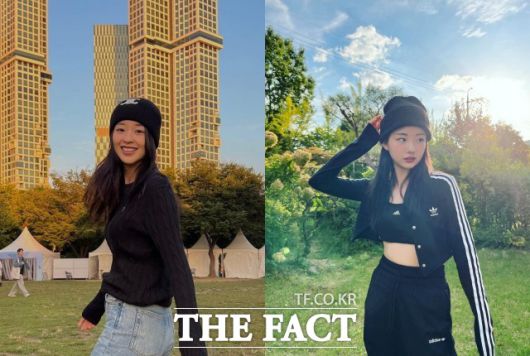 손연재와 손지인(오른쪽)은 이름 철자부터 외모까지 닮은 점이 많다. 사진은 비슷한 착장을 한 두 사람의 모습. /손연재·손지인 인스타그램