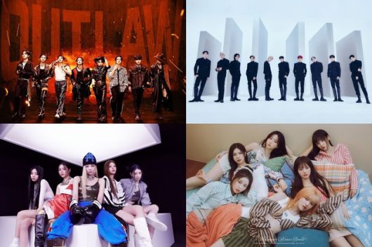 에이티즈, 트레저, 엔믹스, ITZY(왼쪽 위부터 시계 방향)가 10월 10일 열리는 '2023 더팩트 뮤직 어워즈' 1차 라인업에 이름을 올렸다. /KQ엔터테인먼트, YG엔터테인먼트, JYP엔터테인먼트