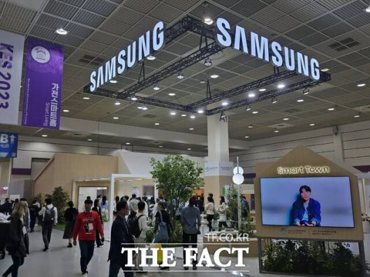 삼성전자는 스마트홈 플랫폼 '스마트싱스'를 중심으로 KES2023 전시장을 구성했다. /최문정 기자