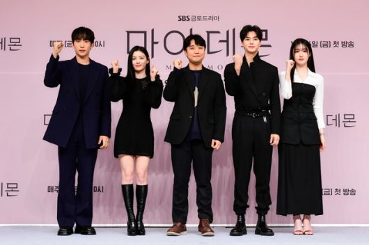 배우 이상이 김유정, 김정한 감독, 송강 조혜주(왼쪽부터)가 SBS '마이 데몬' 제작발표회에 참석했다. /SBS