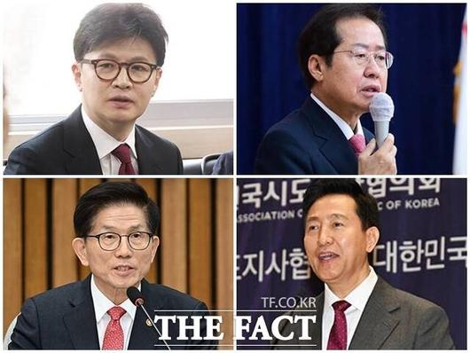 외신들은 여권의 유력 대선 주자로 (왼쪽 위부터 시계방향으로) 한동훈 전 국민의힘 대표, 홍준표 대구시장, 오세훈 서울시장, 김문수 고용노동부 장관을 꼽았다. /배정한·이새롬·박헌우 기자