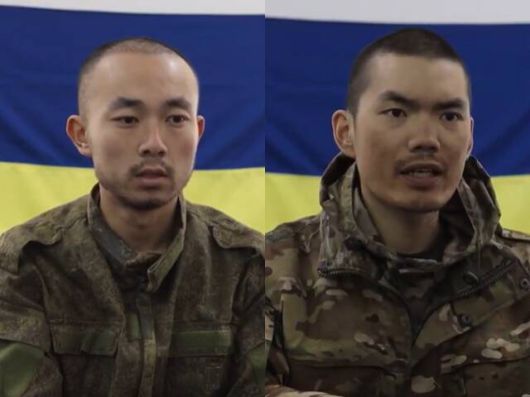 볼로디미르 젤렌스키 우크라이나 대통령이 공개한 러시아 소속 중국인 두 명. 이들은 각각 1991년생과 1998년생으로 자발적으로 참전했다는 입장을 밝혔다. 다만 우크라이나 당국은 중국 정부의 개입이 있었다는 의심을 거두지 않고 있다. /젤렌스키 대통령 엑스(X) 갈무리
