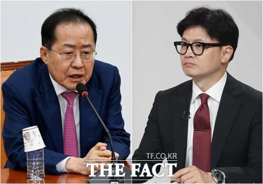 홍준표 후보는 그동안 한동훈 후보를 '배신자'로 규정하며 강도높게 비판해왔다. 이번 토론에서도 홍 후보의 거친 공세를 한 후보가 어떻게 대처할지 주목된다. /배정한 기자·국민의힘