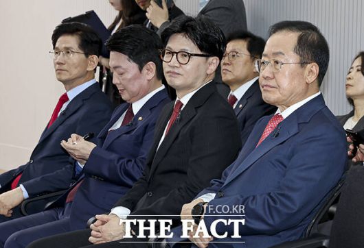 국민의힘 대선 경선 후보들은 공통적으로 민간 중심의 공급 확대와 규제 완화를 핵심 기조로 내세웠으나 세부적 방향에는 차이가 있다. 사진은 김문수(왼쪽부터), 안철수, 한동훈, 홍준표 후보. /국회사진취재단