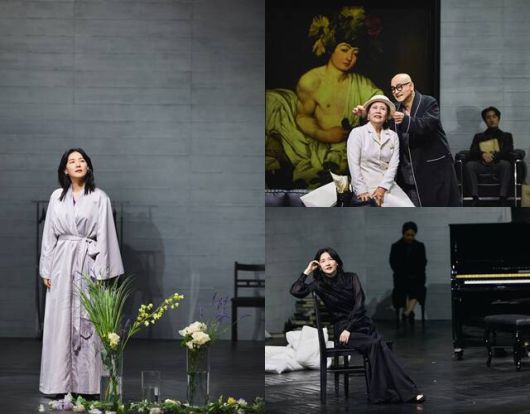 이영애(왼쪽)는 주인공 헤다 역을 맡아 32년 만에 연극 무대에 서고 있다. 그는 아름다우면서도 냉소적이고 지적이면서도 파괴적인, 한 단어로 성격을 정의할 수 없는 인물이 느끼는 결핍과 억압을 다층적으로 그려낸다. /LG아트센터 제공