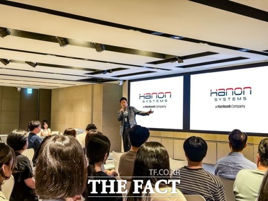 한온시스템 프로액티브 콘서트에서 이수일 대표이사가 발언하는 모습. /한온시스템