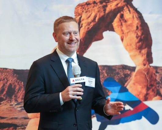 델타항공은 12일 코트야드 바이 메리어트 남대전 서울에서 기자간담회를 개최하고 인천·솔트레이크시티 직항 노선 신규 운항을 기념했다. /델타항공