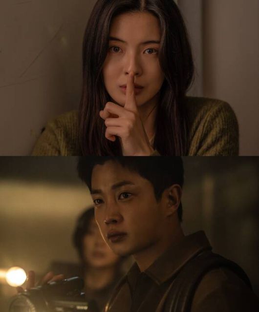 이선빈(위쪽)은 '노이즈'에서 사라진 동생의 행방과 아파트의 비밀을 밝혀내려는 주영 역을 맡아 극을 이끈다. /㈜바이포엠스튜디오