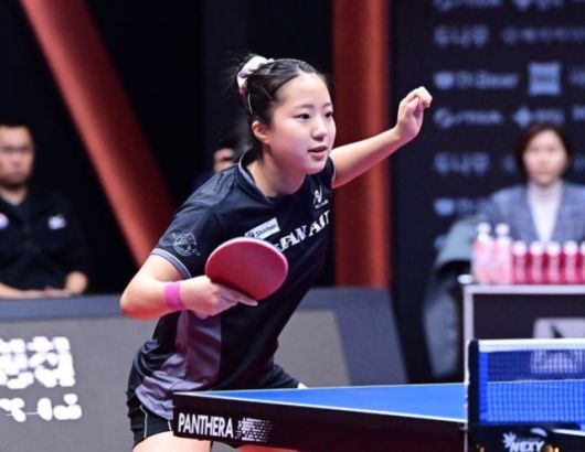 최고 인기스타 신유빈은 중국 프로리그 출전을 이유로 이번 KTTP에 출전하지 않았다. 사진은 KTTL에 출전한 신유빈의 경기 모습./KTTL 홈페이지