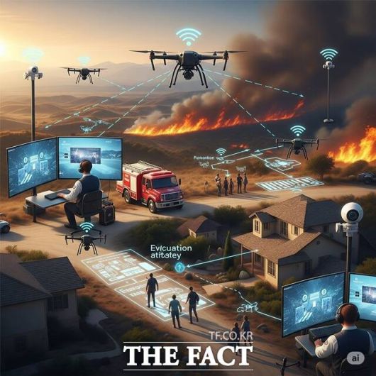 구글 제미나이가 그린 AI산불관제. /경남도