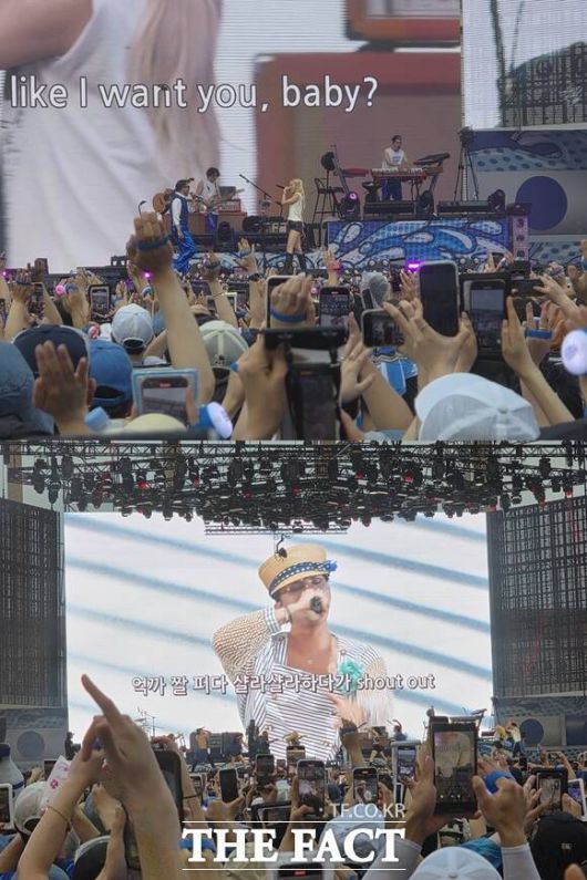 가수 로제(위)와 지드래곤이 '흠뻑쇼'를 빛냈다. /최수빈 기자