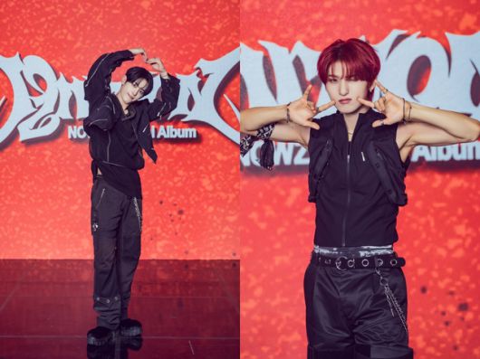 그룹 나우즈 현빈(왼쪽)과 연우가 미니 1집 'IGNITION' 발매 기념 쇼케이스에서 팀명이 바뀐 데에 관한 소감을 전했다. /큐브엔터테인먼트