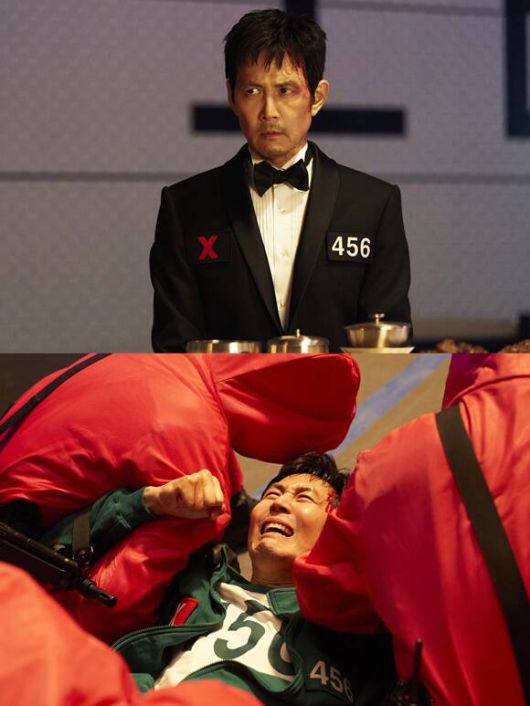 이정재는 극 중 '오징어 게임'에 참여한 456번 성기훈 역을 맡아 극을 이끌었다. /넷플릭스