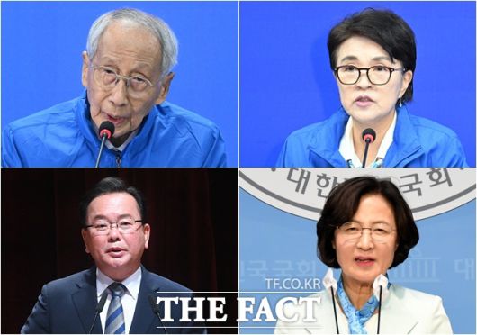 (왼쪽부터) EU 특사단장 윤여준, 프랑스 특사단장 강금실, 영국 특사단장 추미애, 인도 특사단장 김부겸. /더팩트 DB