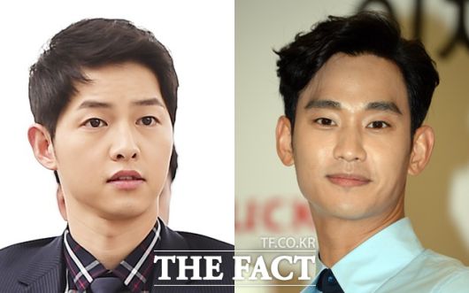 엔터산업의 확장이 한류를 확장해가는 자양분이 됐지만, 일부 특급스타들이 출연료를 독식하면서 경쟁력 있는 콘텐츠 제작에 어려움을 겪는 부정적 요소로 작용하고 있다. 왼쪽부터 송중기 김수현. /더팩트 DB