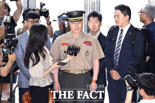 채상병 사망 사건 초동조사 당시 수사외압을 폭로했던 박정훈 해병대 수사단장(대령)이 7월 16일 오후 서울 서초구 순직해병특검 사무실에 참고인 신분으로 출석하고 있다. /장윤석 기자