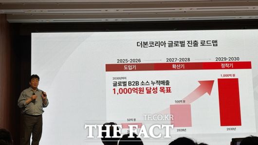 백종원 더본코리아 대표이사가 "오는 2030년까지 글로벌 B2B 소스 누적 매출 1000억원을 달성할 것"이라고 말했다. /문화영 기자