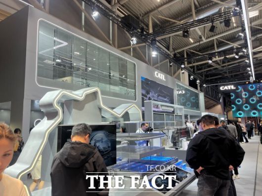 8일(현지시간) 독일 뮌헨 IAA 모빌리티 2025 중국 CATL 부스. /최의종 기자