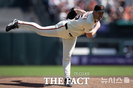 샌프란시스코 저스틴 벌랜더가 28일(한국시간) 콜로라도전에서 6이닝 5피안타 2실점으로 호투해 시즌 4승째를 올렸다. /샌프란시스코=AP.뉴시스