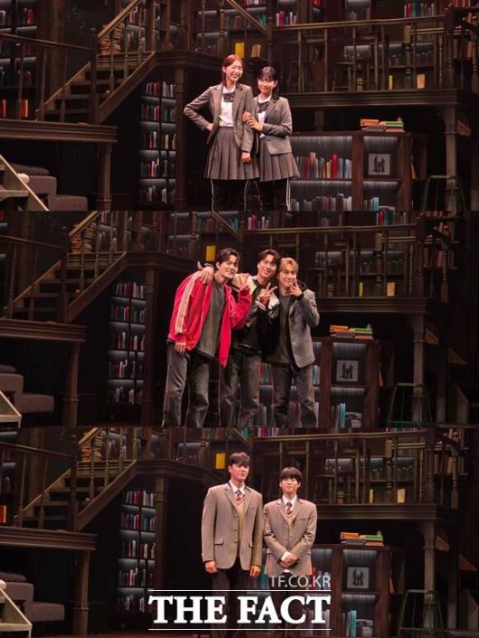 배우 김이후 홍산하, 김건우 윤승우 조환지, 윤소호 김리현(위쪽부터)이 뮤지컬 '아몬드'에서 호흡을 맞춘다. /최수빈 기자