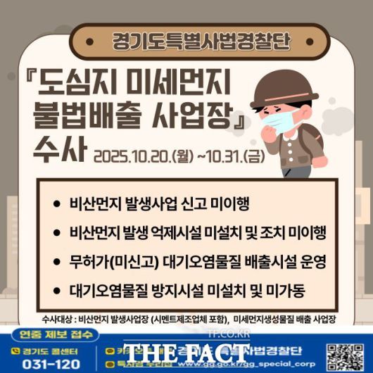 경기도 특사경 미세먼지 사업장 수사 홍보물 /경기도