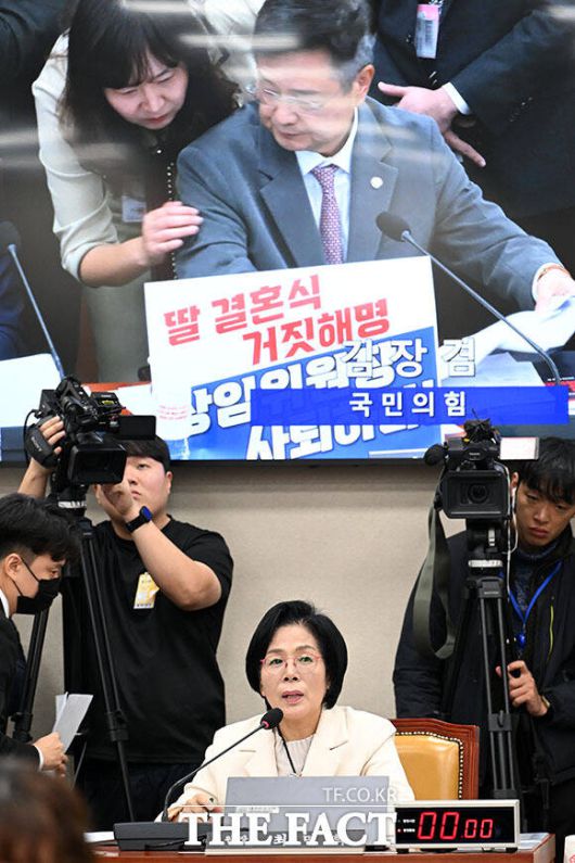 '최민희 방지법' 등의 실제 입법 가능성은 희박하다는 관측이 우세하다. 사진은 최민희 국회 과학기술정보방송통신위원회 위원장이 지난달 29일 오전 서울 여의도 국회에서 열린 과방위 종합감사에서 발언하고 있는 모습. /남용희 기자