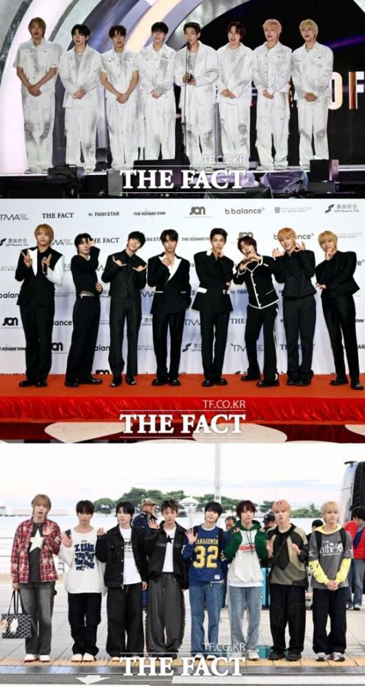 그룹 아홉이 2025년 많은 것을 이룬 한 해였다고 밝혔다. 이와 함께 새로운 꿈을 또 꾸게 됐다며 앞으로 더 다양한 무대와 모습을 보여주겠다고 약속했다. /이효균 기자, 임영무 기자, 남용희 기자