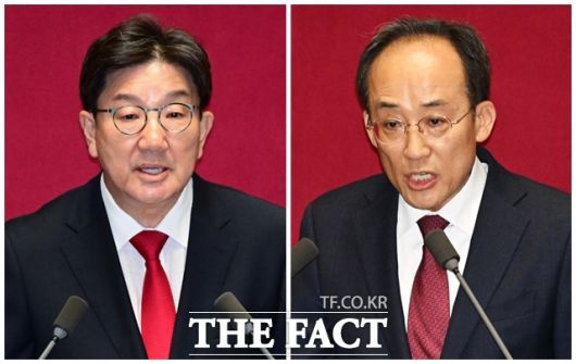 권성동(왼쪽) 국민의힘 의원은 지난 9월 17일 통일교 자금 1억원을 수수한 혐의로 구속됐다. 12·3 비상계엄 당시 계엄해제요구 결의안 표결을 방해한 혐의를 받는 추경호 국민의힘 의원에 대한 구속영장은 기각됐다. /배정한·남윤호 기자