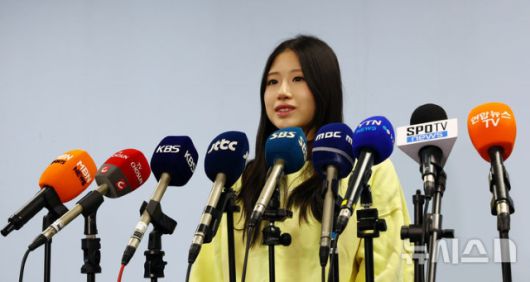 2026 밀라노·코르티나담페초 동계 올림픽 출전권을 획득한 피겨 스케이팅(여자 싱글)의 이해인이 지난 6일 서울 태릉선수촌실내빙상장에서 기자회견을 하고 있다. /뉴시스