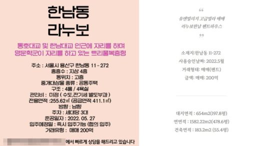 차가원 부부는 라누보 1차 사용승인 이후 4개 세대 모두 본인들에게 소유권 이전했다. 소유권 이전 후 2022년 6월 중 라누보 1차를 매도한다는 부동산 블로그의 글이 다수 존재했다. /부동산 블로그 캡처