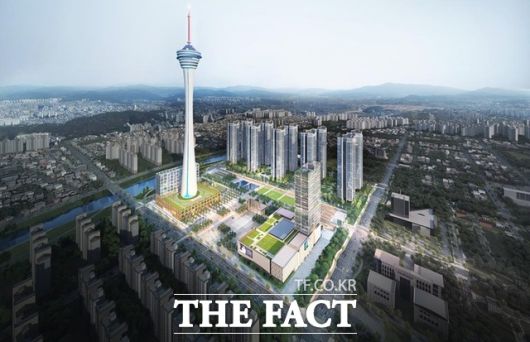 전북 전주 대한방직 터 관광타워복합개발사업 조감도. /자광