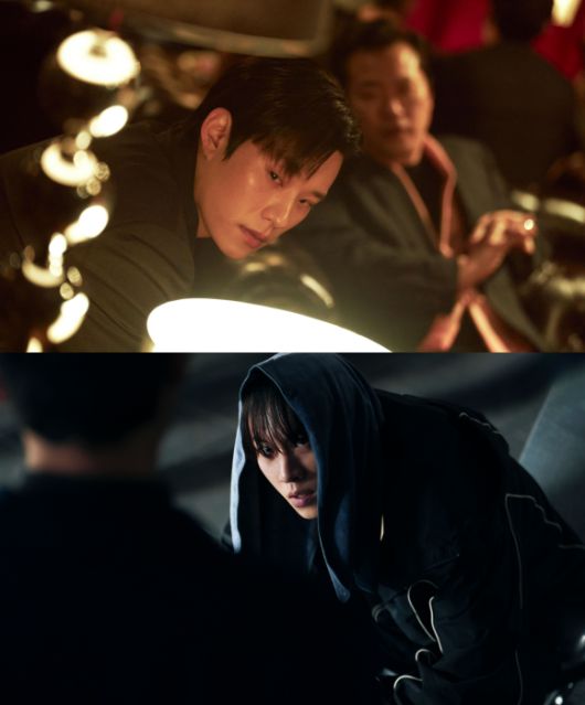 김성철은 '프로젝트 Y'에서 절대악 토사장으로 분해 한소희, 전종서와 대립하며 극에 긴장감을 불어넣고 있다. /플러스엠엔터테인먼트