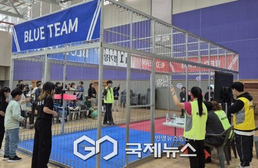 드론농구수업 모습./충남도청 제공