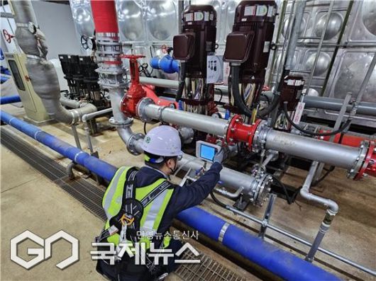 스포원 실내체육관 유관기관 합동 특별안전점검 모습/제공=부산시설공단