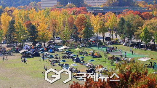 ▲ 과천시, 지난해 11월 가을 캠프닉에서 시민들이 피크닉 중이다 [사진=과천시]