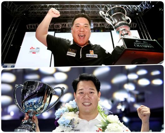 프로당구 PBA 최고스타 '슈퍼맨' 조재호와 '헐크' 강동궁/@PBA