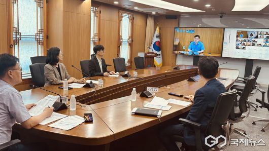 (제공=경북도) 경북도 시군 하수도 담당부서와 영상회의