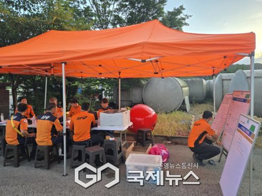 백운계곡 현장지휘소 설치.(사진제공.포천소방서)