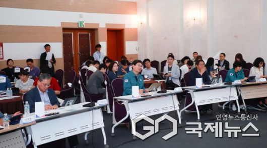 이상일 용인특례시장은 19일 동백·보정 종합복지회관(가칭) 건립 인테리어 통합관리 설계 완료 보고회 참석했다(사진=용인시)