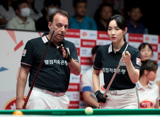 웰컴저축은행의 산체스와 최혜미/@pba